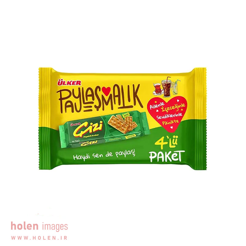بیسکوئیت کراکر پنیری اولکر بسته 4 تایی 280 گرم