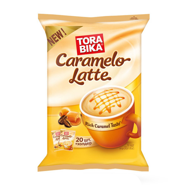 کافی میکس تورابیکا torabika مدل لاته کاراملی Caramel latte پک 20 ساشه ای