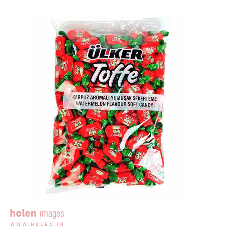 شکلات تافی هندوانه اولکر اصل ترکیه بسته 1 کیلویی
